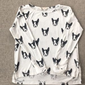 H and M French Bulldog girls top